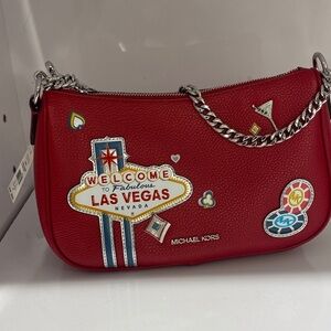 Michael Kors Red Las Vegas Shoulder Bag